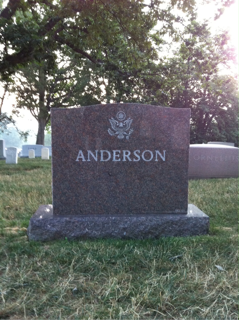 Back of headstone — Edward Anderson