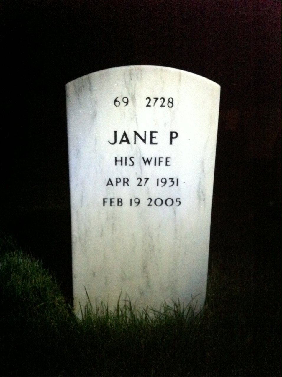 Back of headstone — Charles Rogers