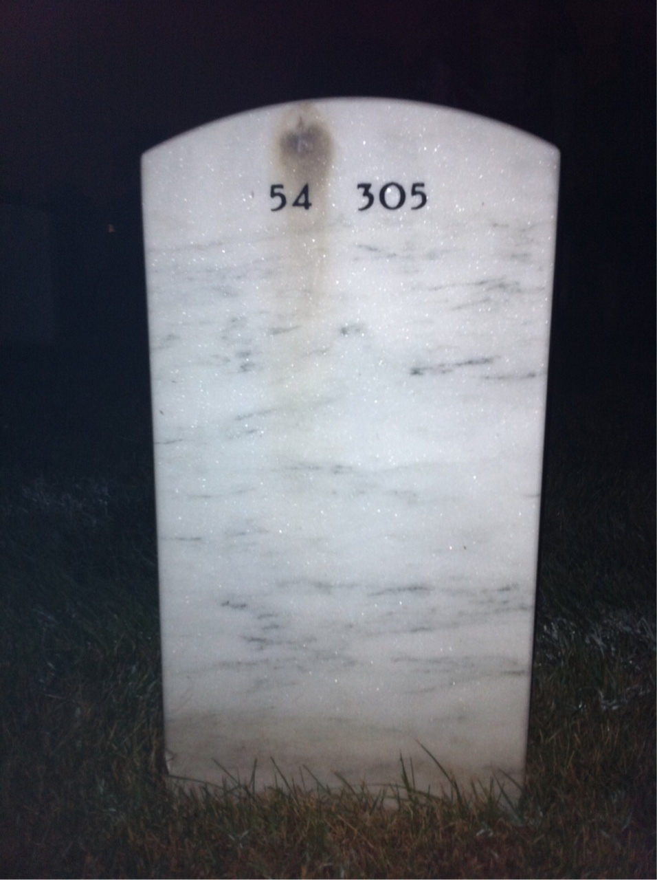Back of headstone — Ralph Johnson