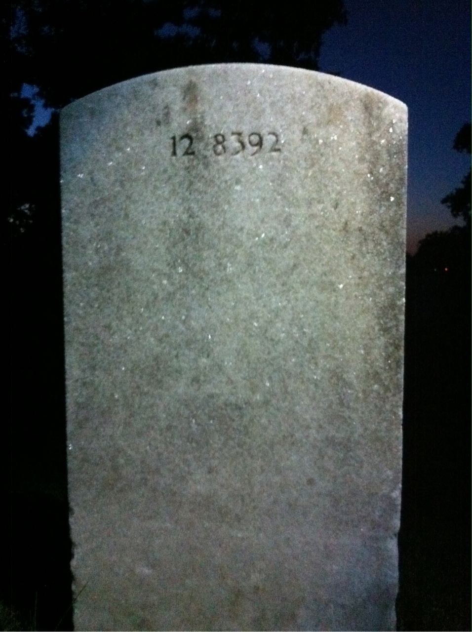 Back of headstone — William Mills