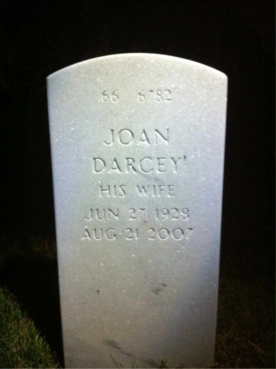 Back of headstone — Charles Wood