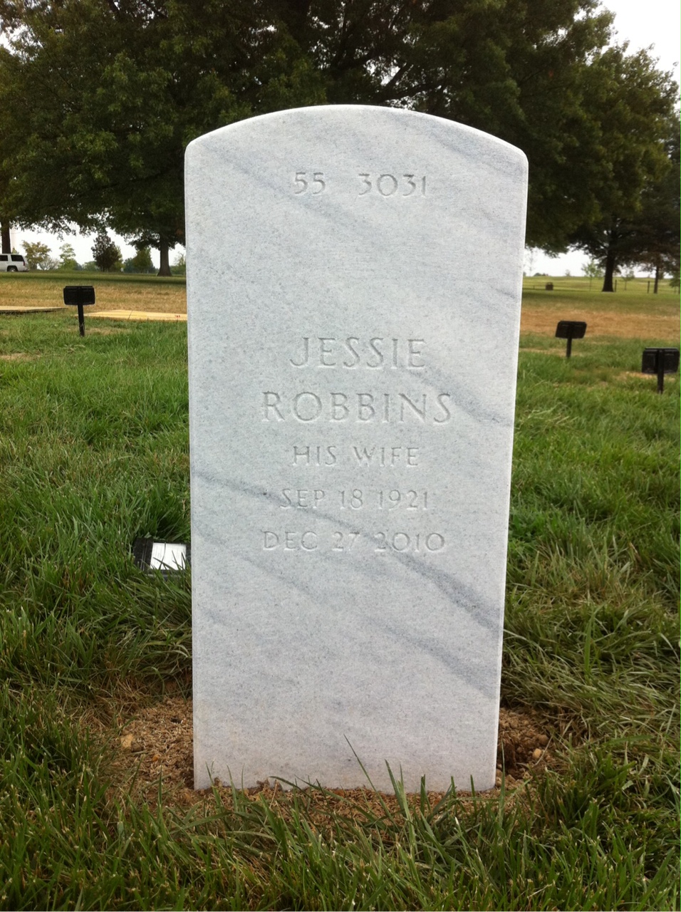 Back of headstone — Doric Ball