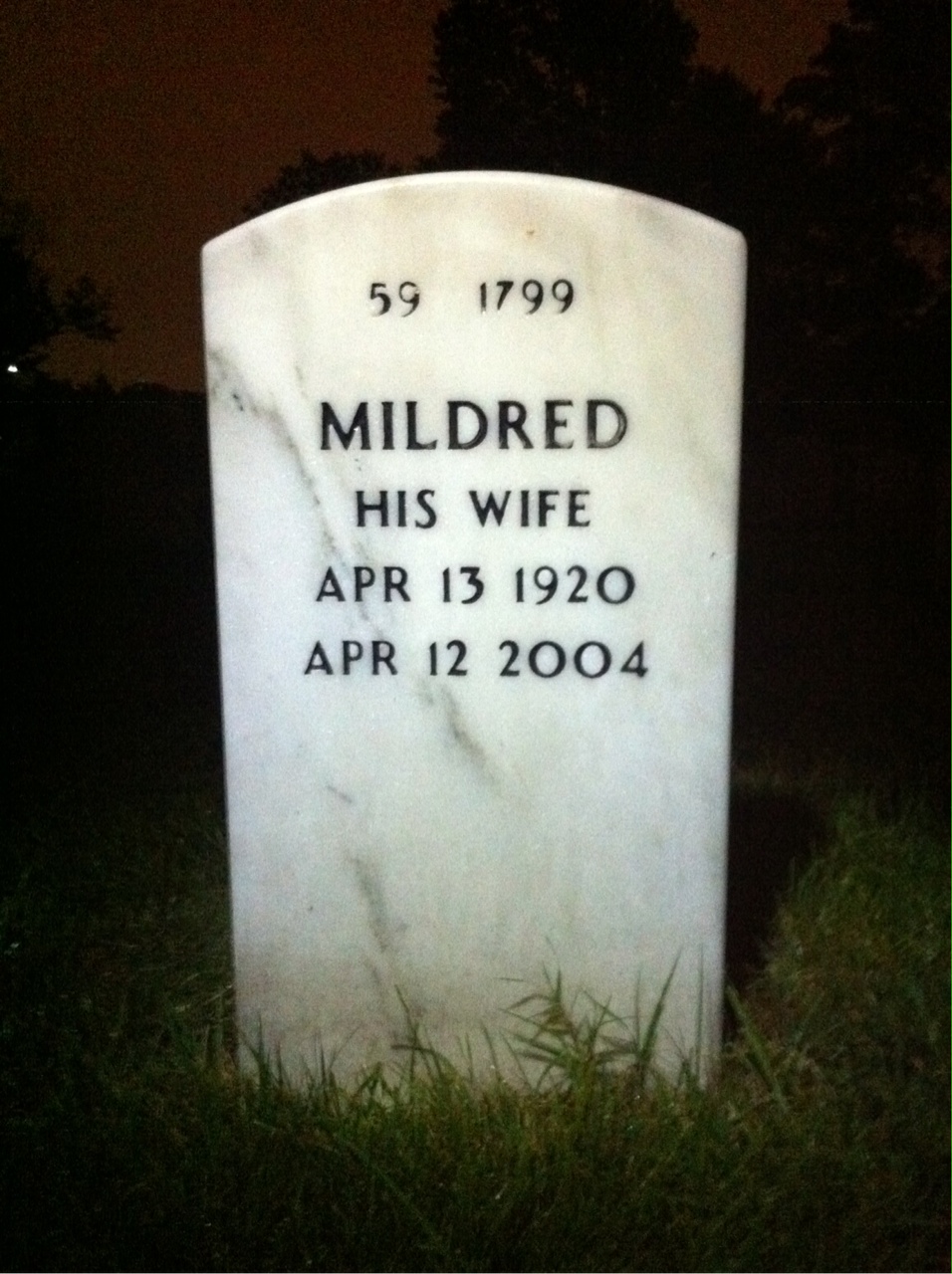 Back of headstone — Arthur Garel