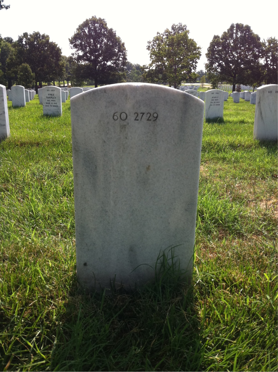 Back of headstone — Eugene W Johns