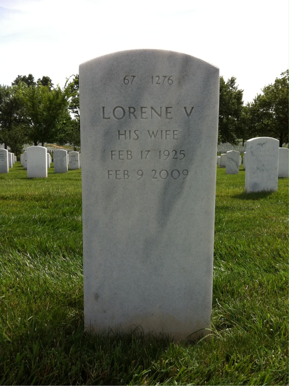 Back of headstone — Kay Marshall