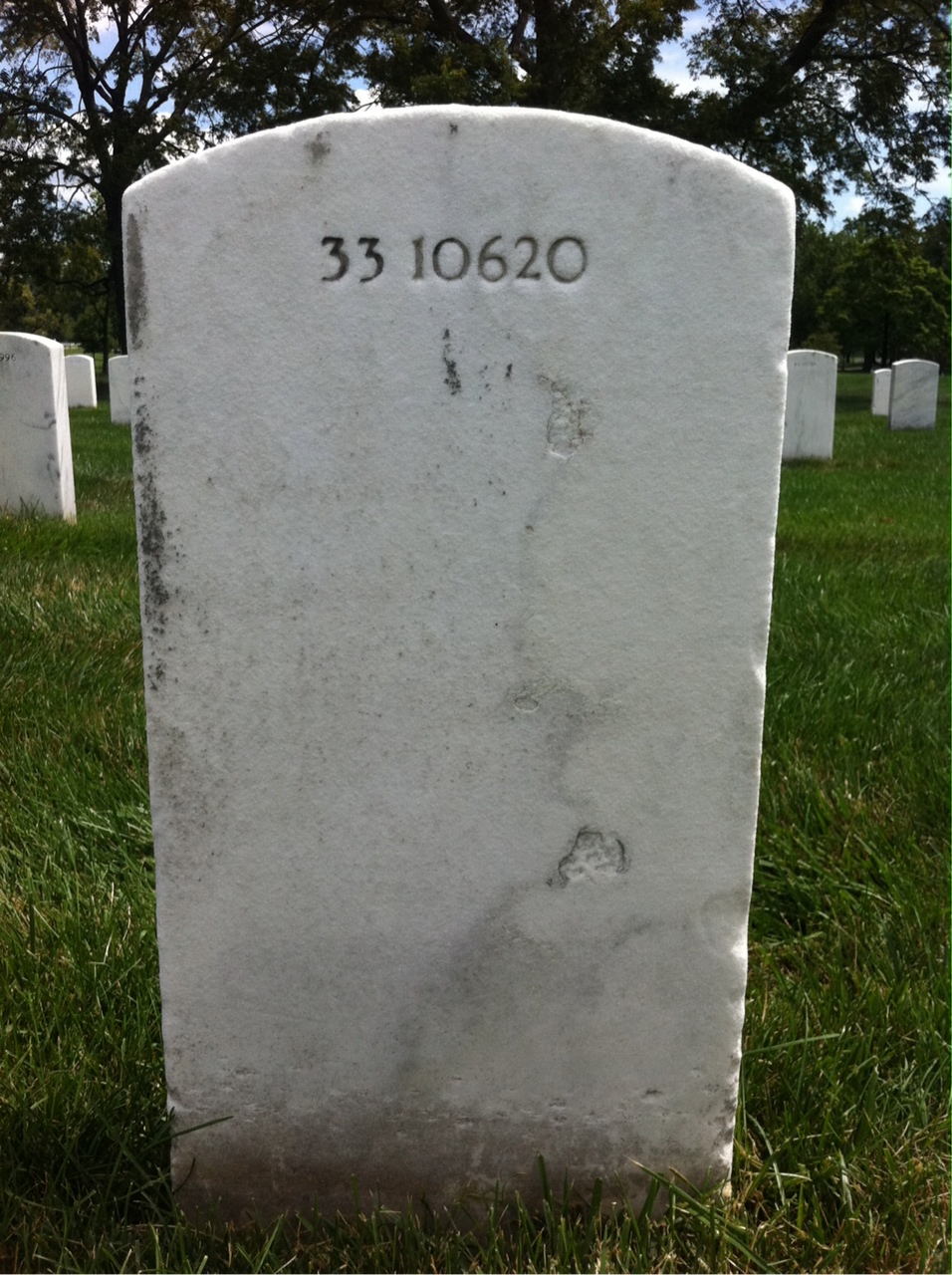 Back of headstone — William Chambers