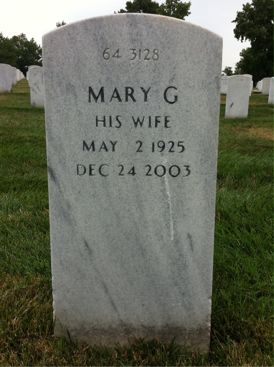 Back of headstone — William Hall