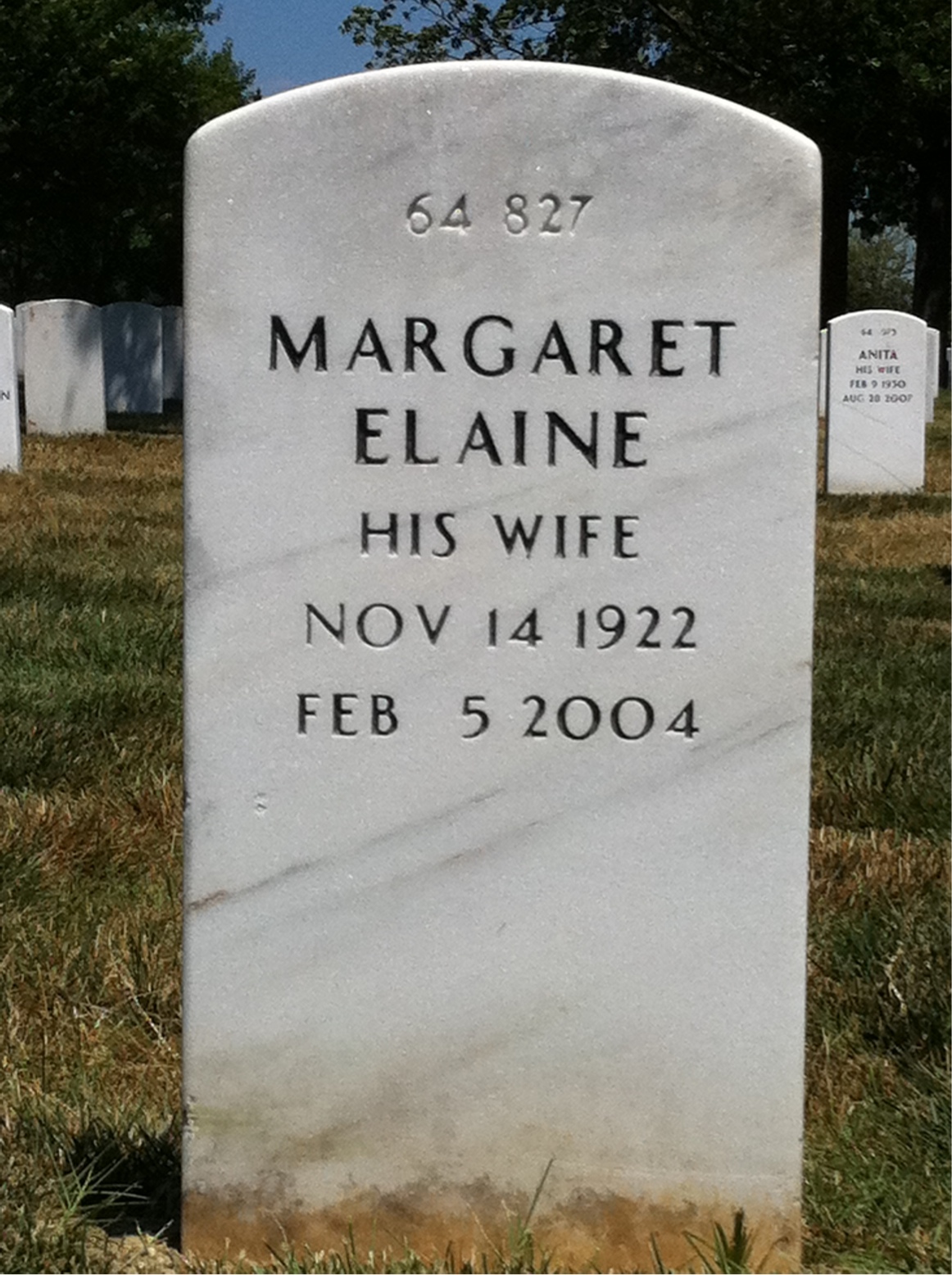 Back of headstone — Bernard Gracie