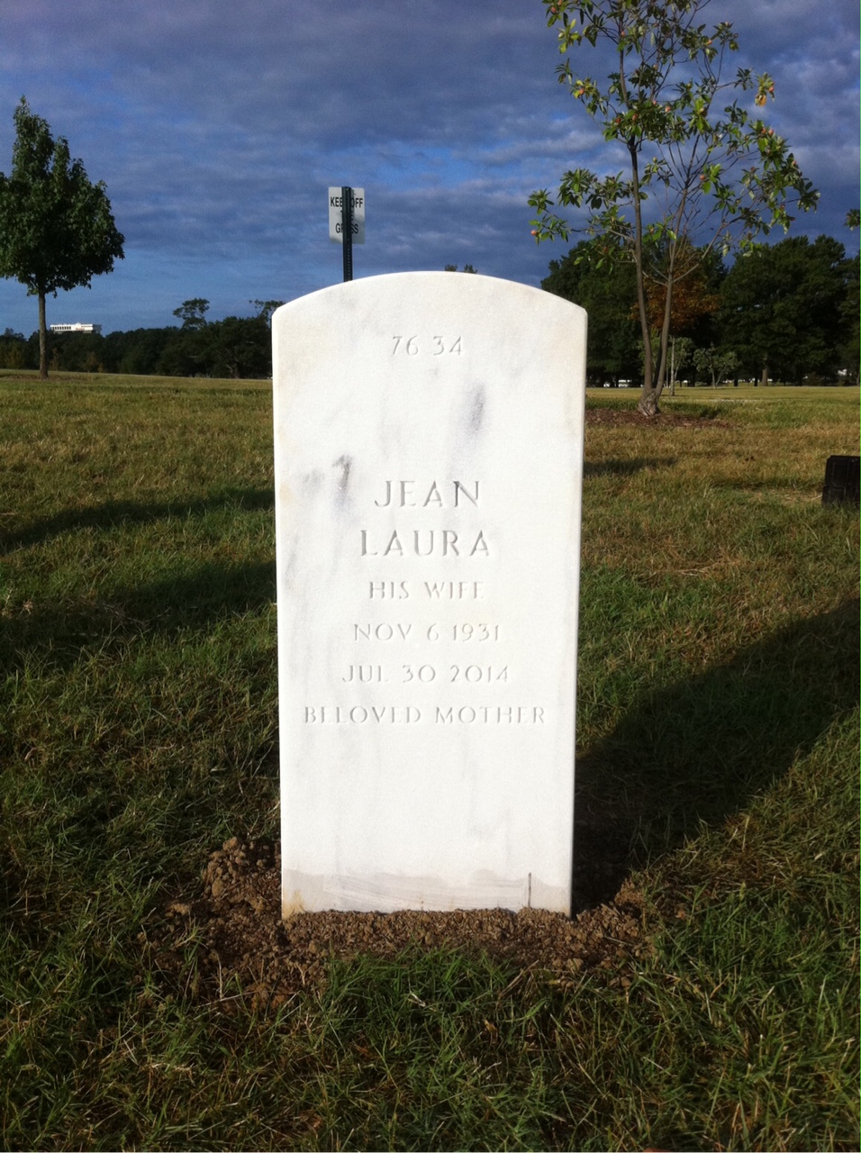 Back of headstone — William Andrew Filson