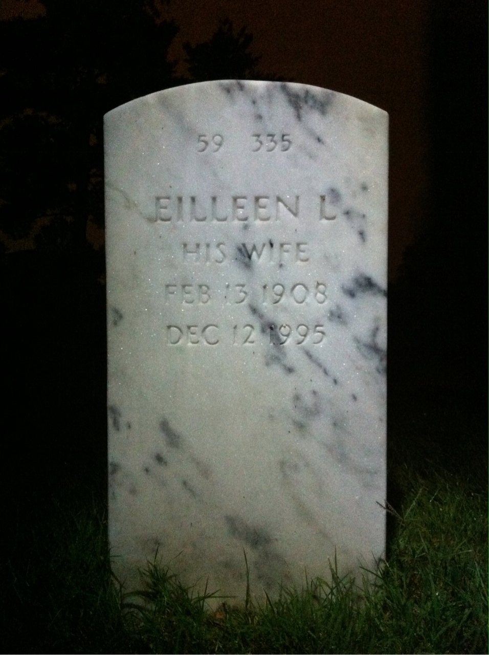 Back of headstone — Cecil Andrews