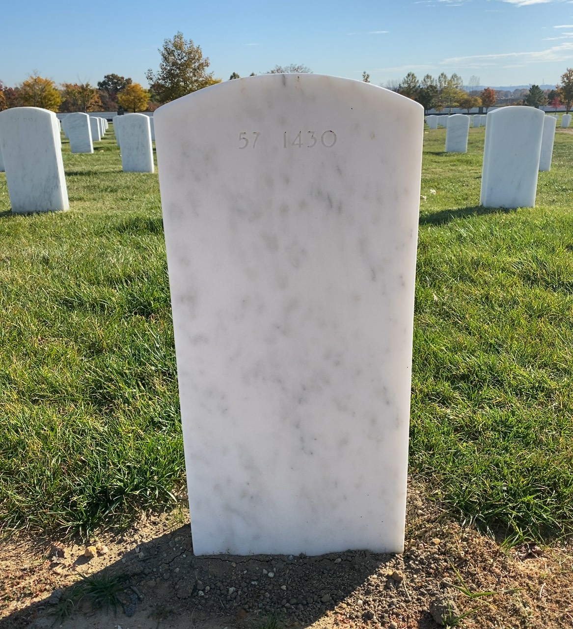 Back of headstone — William John Brown