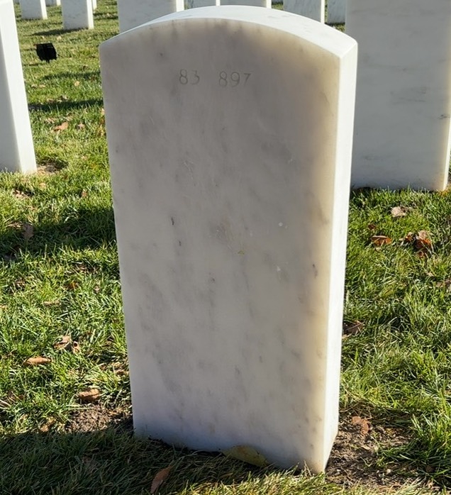 Back of headstone — James Mueller