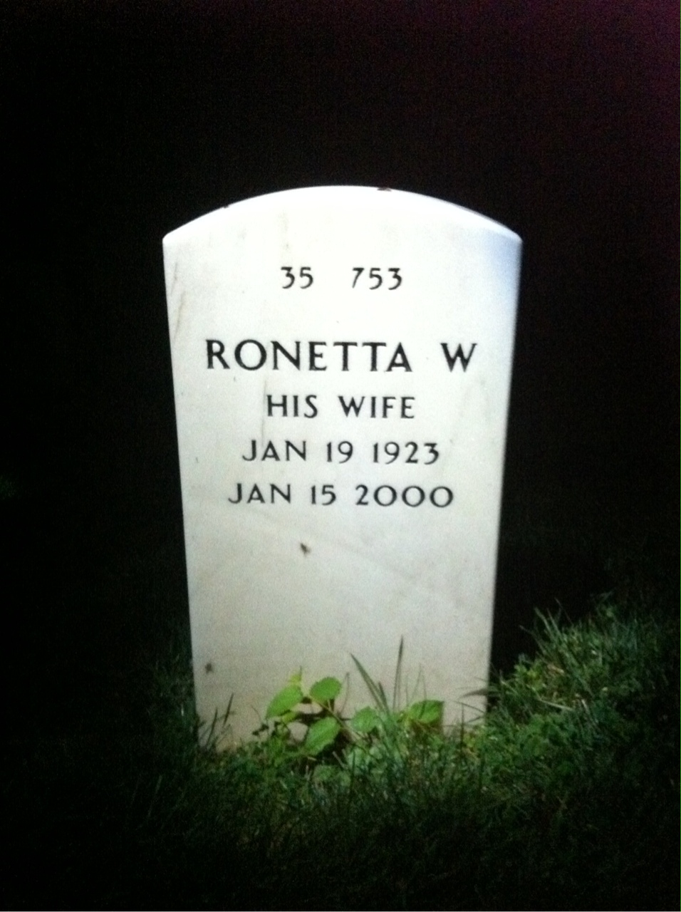 Back of headstone — James Brinkley