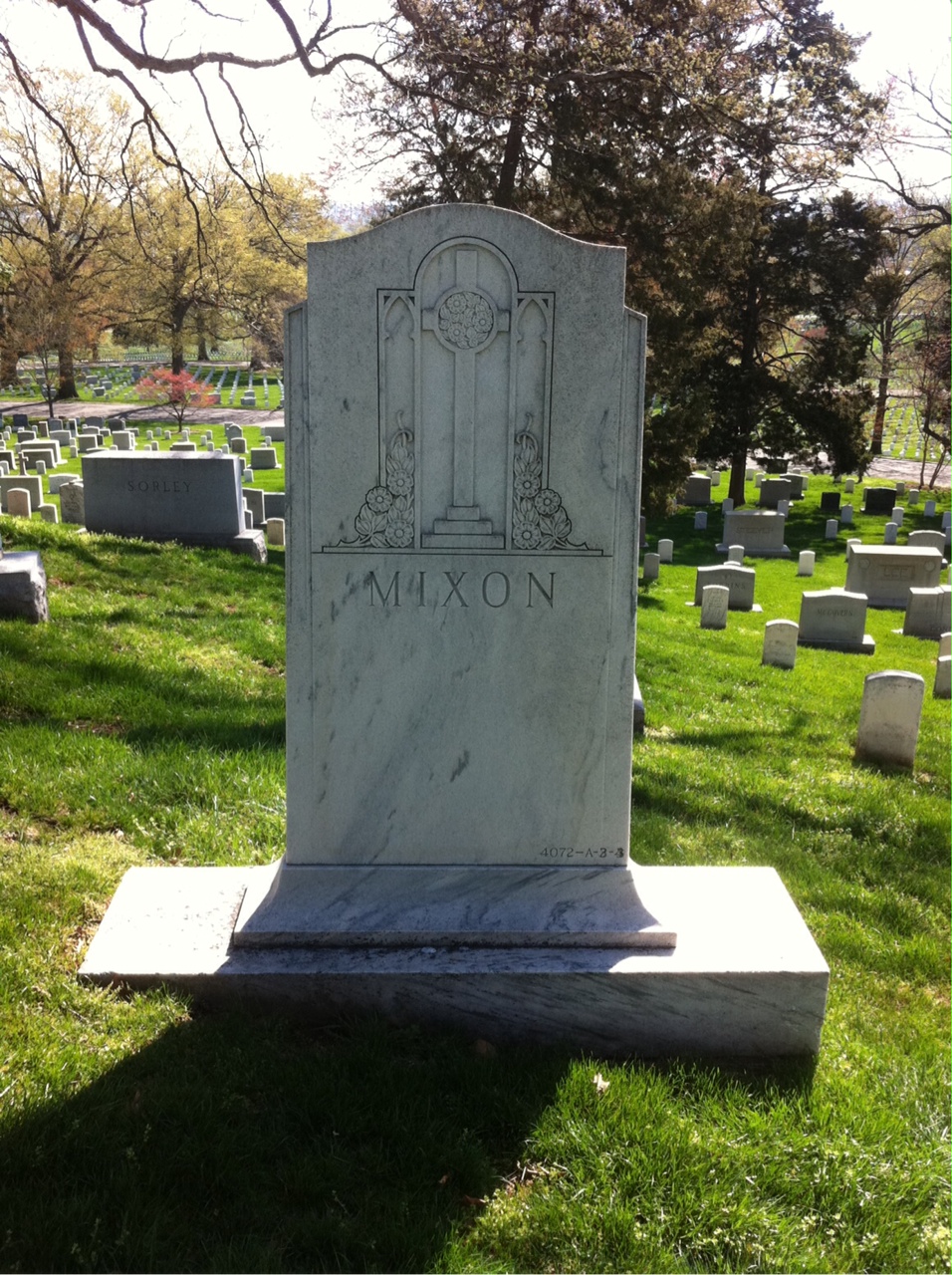 Back of headstone — Edward Mixon