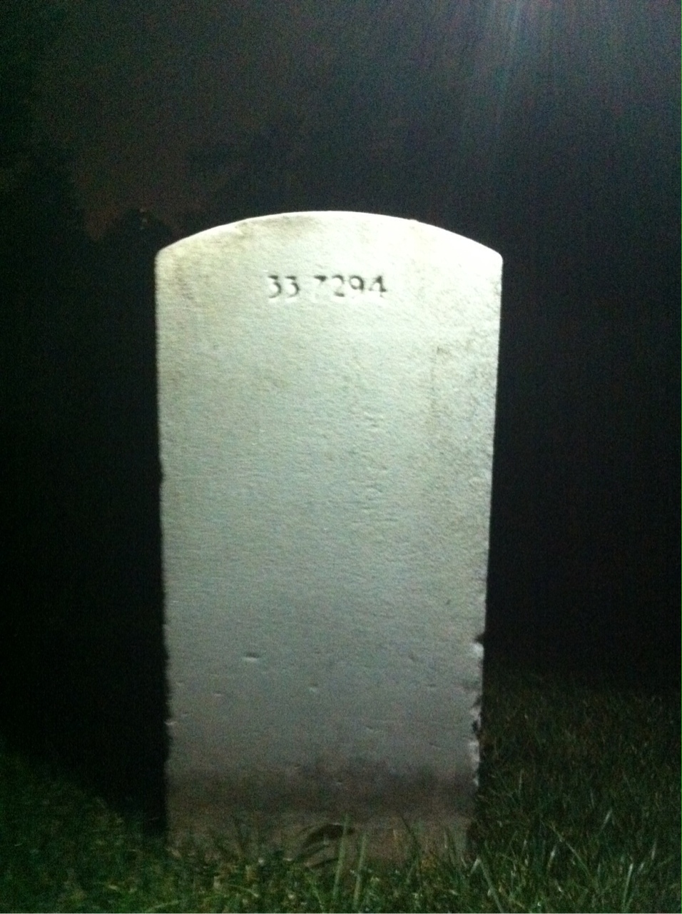 Back of headstone — Fred Myers