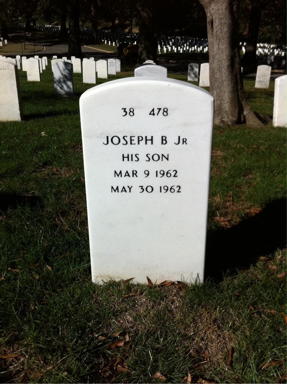 Back of headstone — Joseph Cunningham
