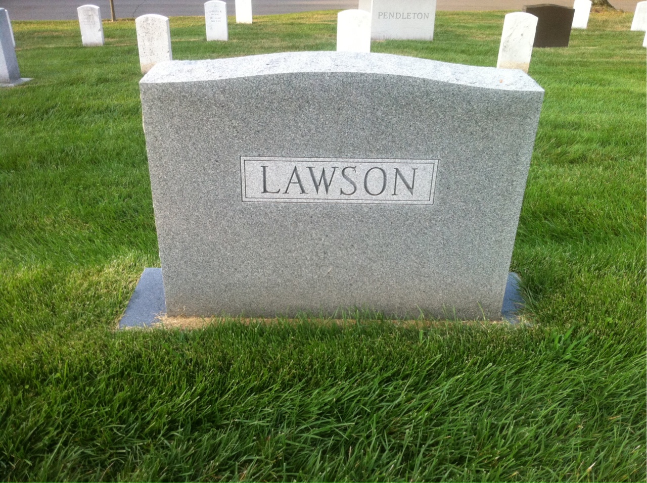Back of headstone — Melvin Lawson