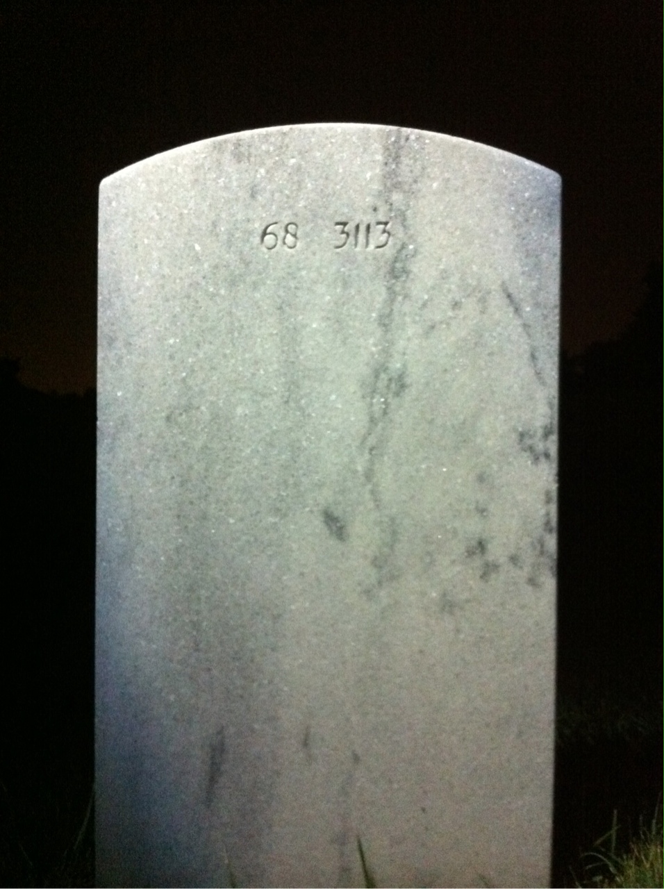 Back of headstone — Robert Arsenault