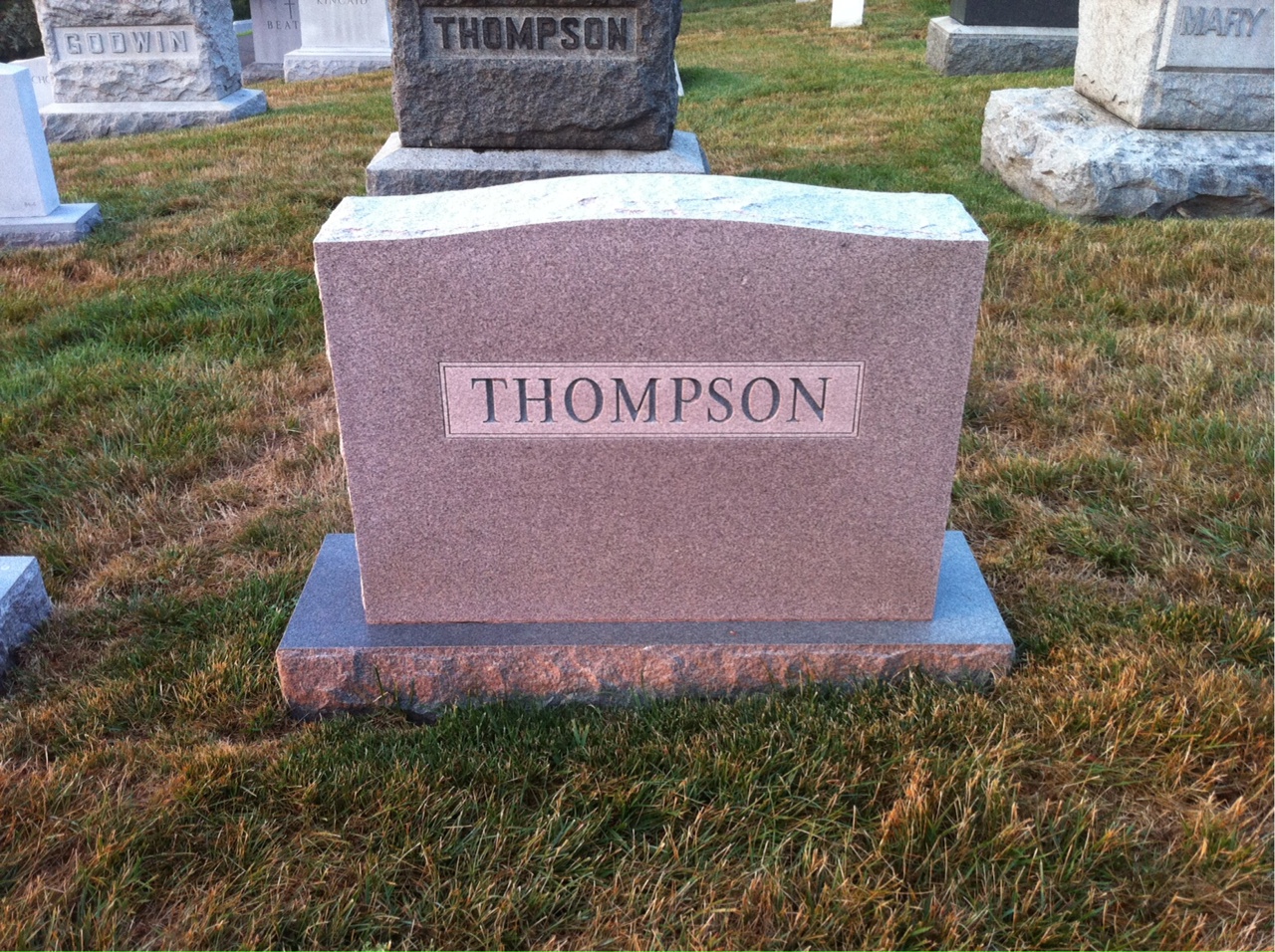 Back of headstone — Robert Thompson