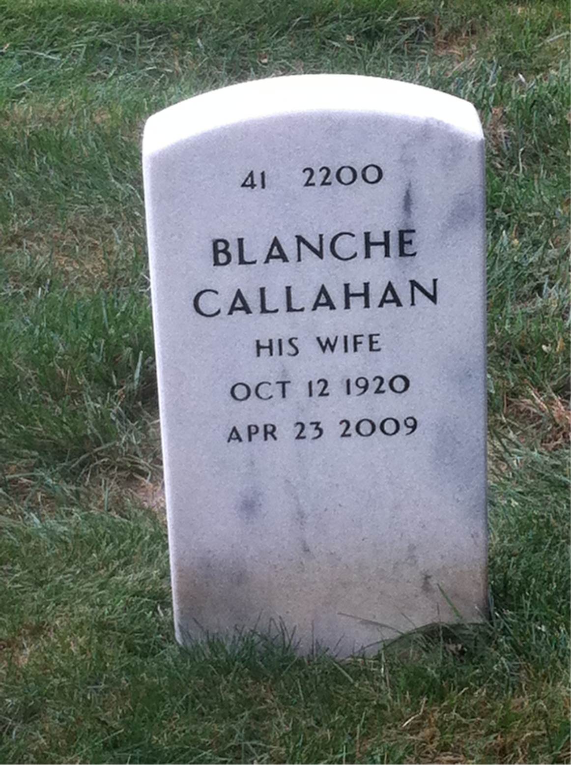 Back of headstone — Calhoun Robinson