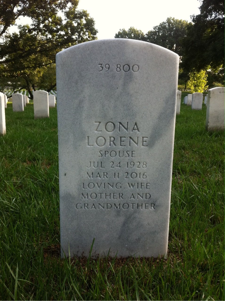 Back of headstone — Anthony Martino