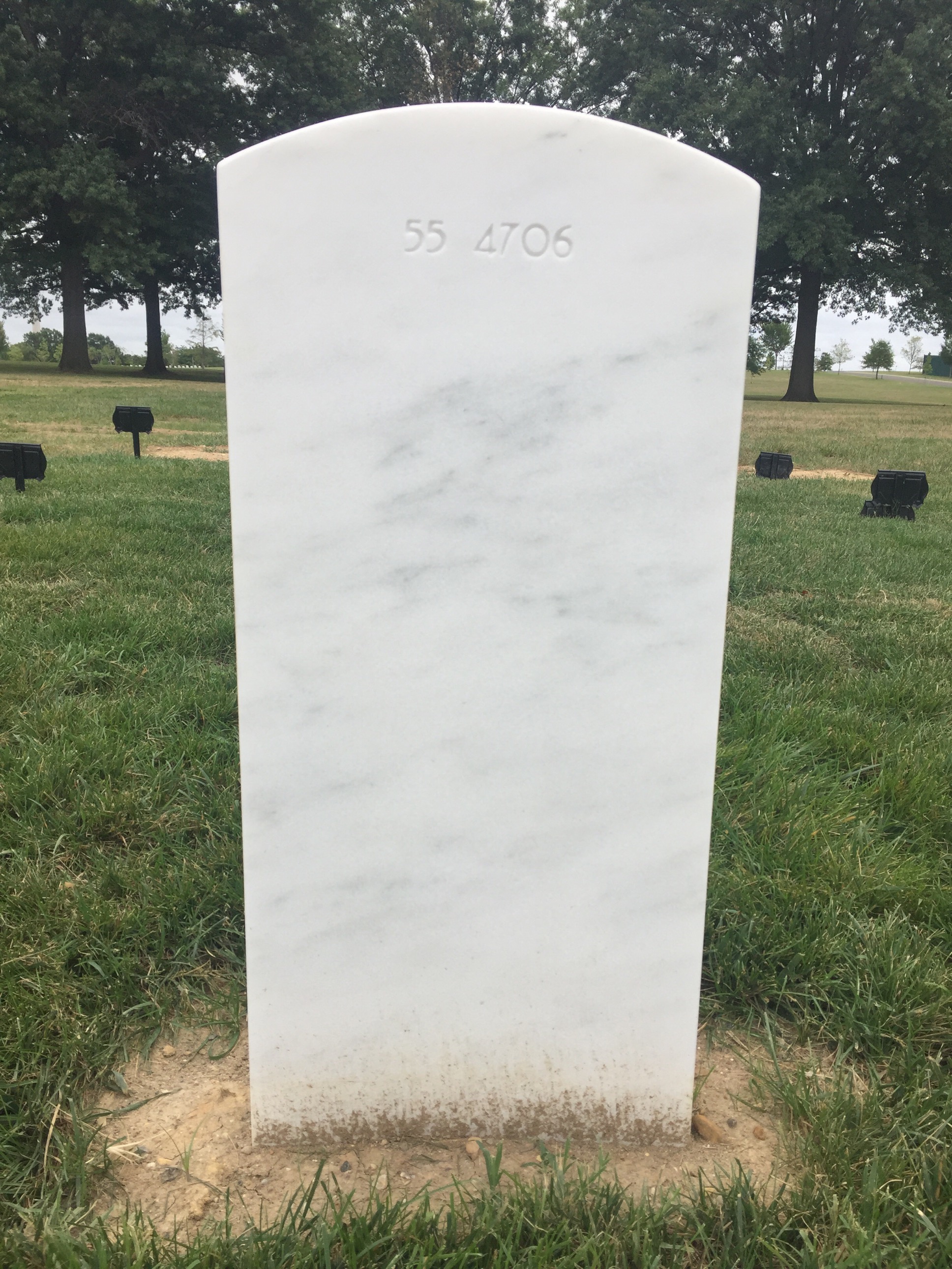 Back of headstone — Elwood Ayers