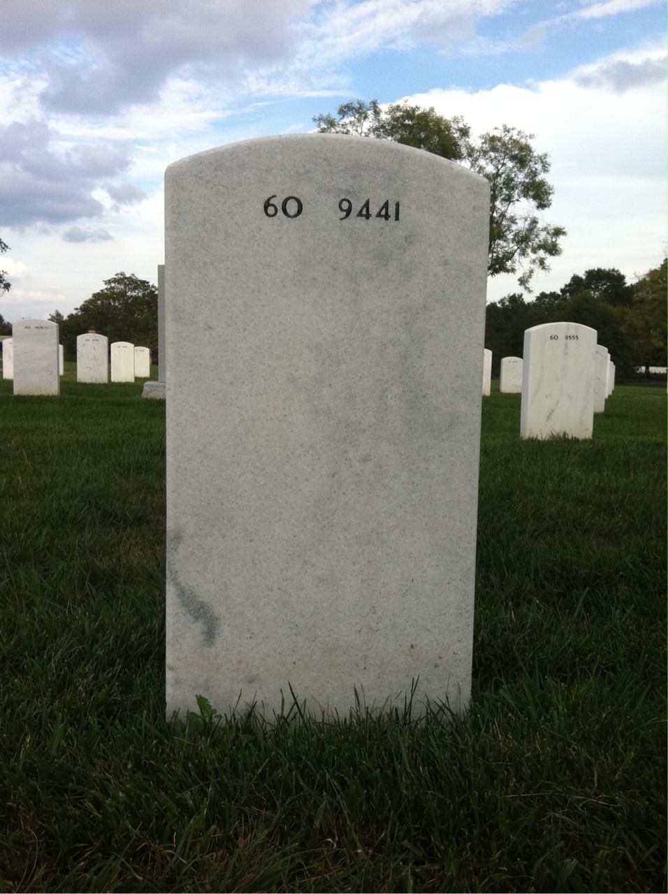 Back of headstone — Frank Arhar