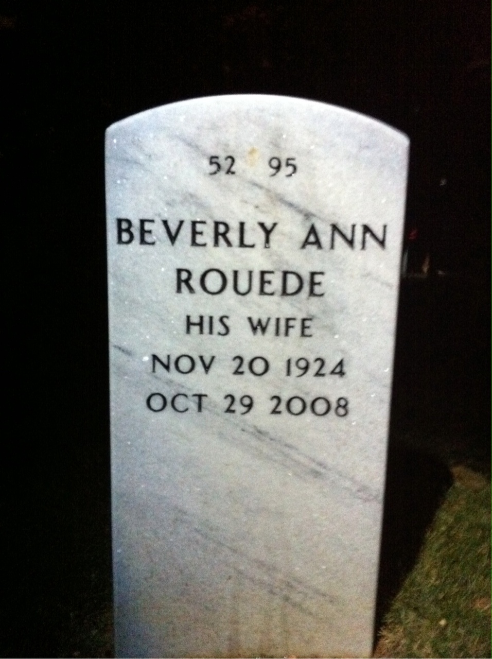 Back of headstone — Richard Mumford