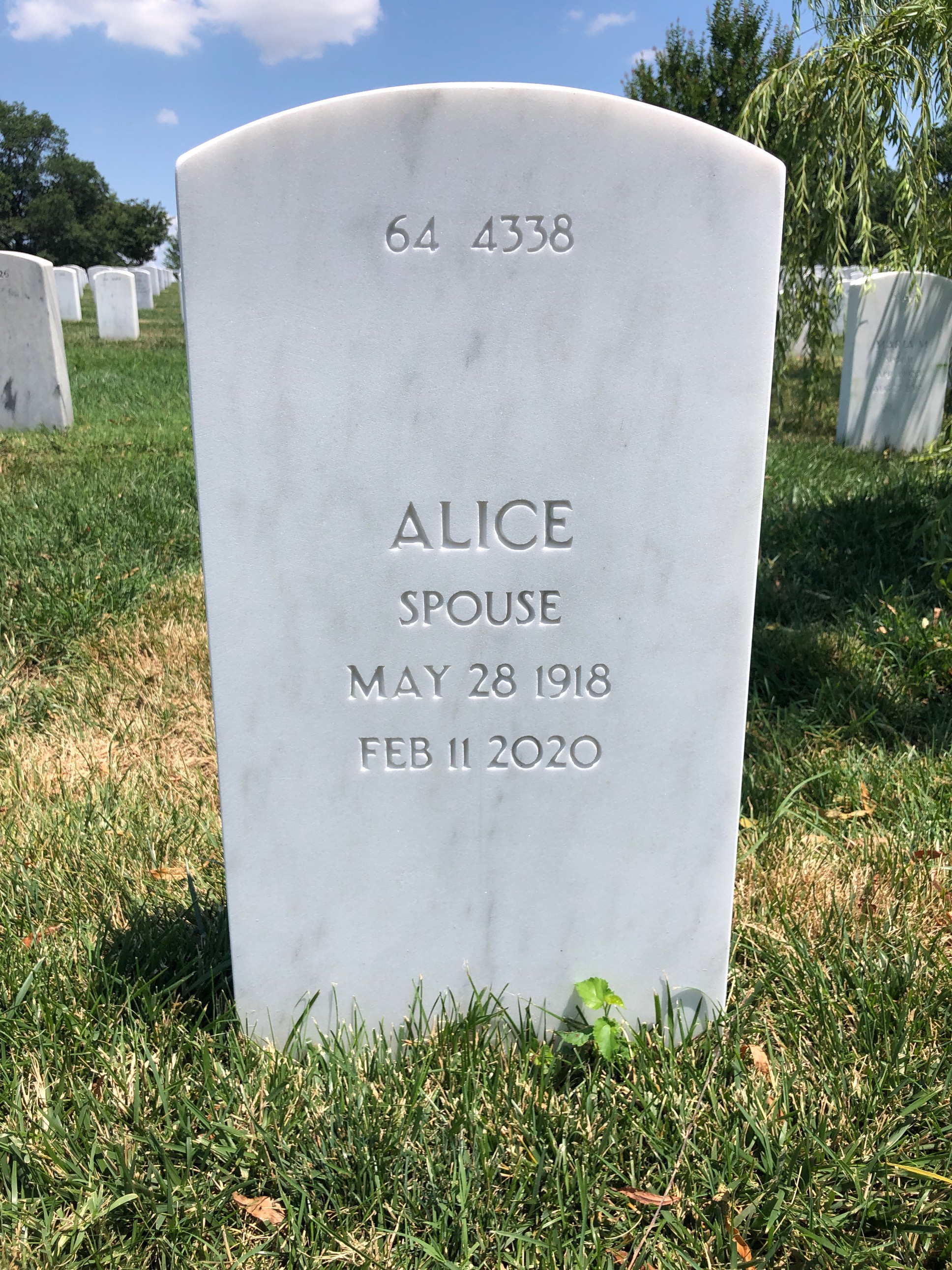 Back of headstone — Norman Walecka