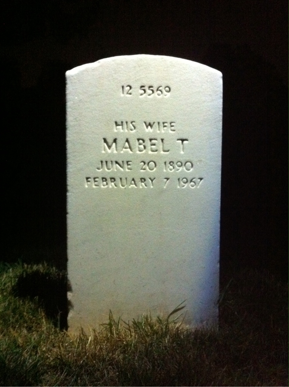 Back of headstone — Frederick Adams