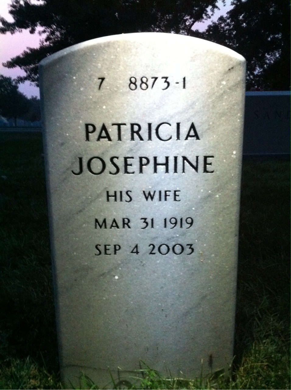 Back of headstone — Russell Gudgeon