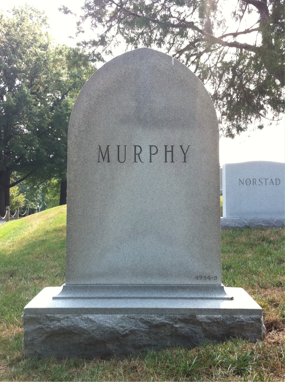 Back of headstone — Walter Murphy