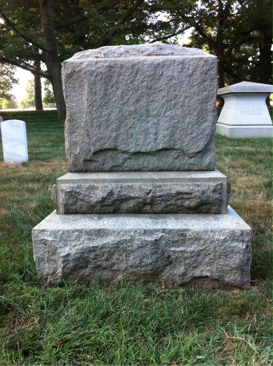 Back of headstone — Thomas Morrow