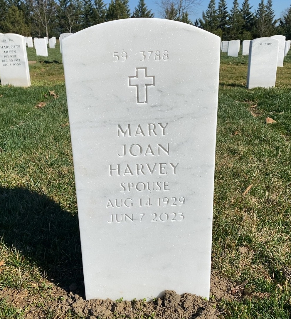 Back of headstone — Tommy Harvey
