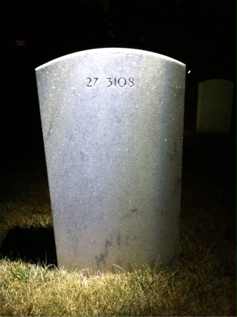 Back of headstone — Caroline Ball