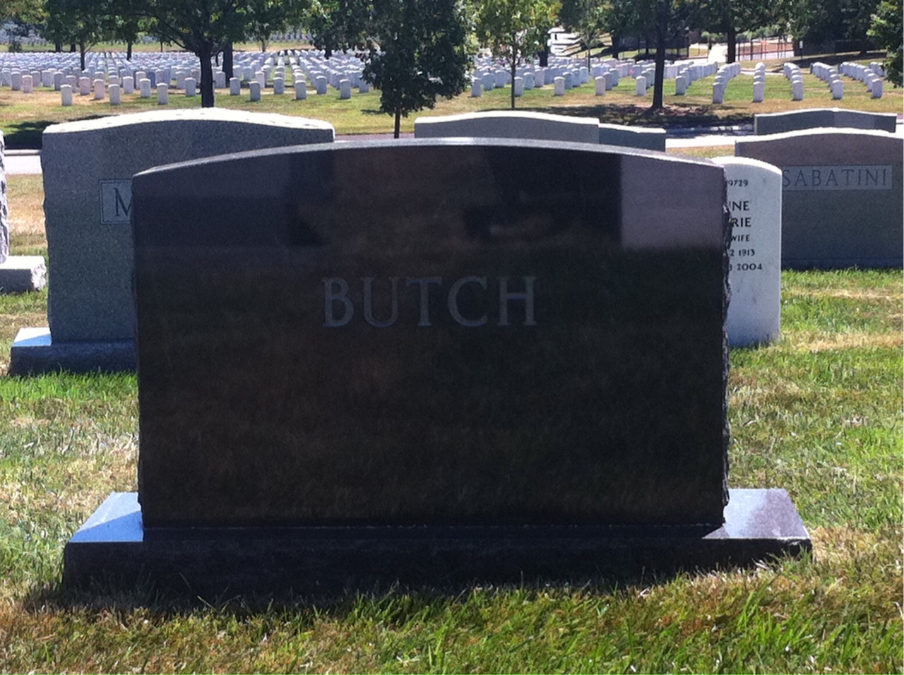 Back of headstone — Edmund Butch