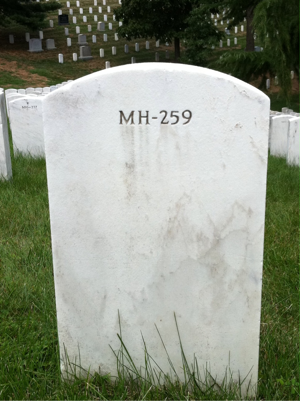 Back of headstone — William Price