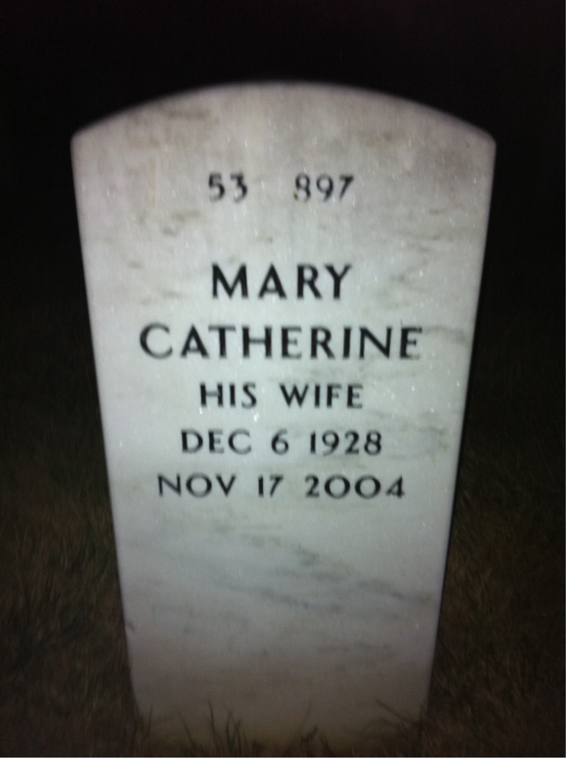Back of headstone — Kenneth Young