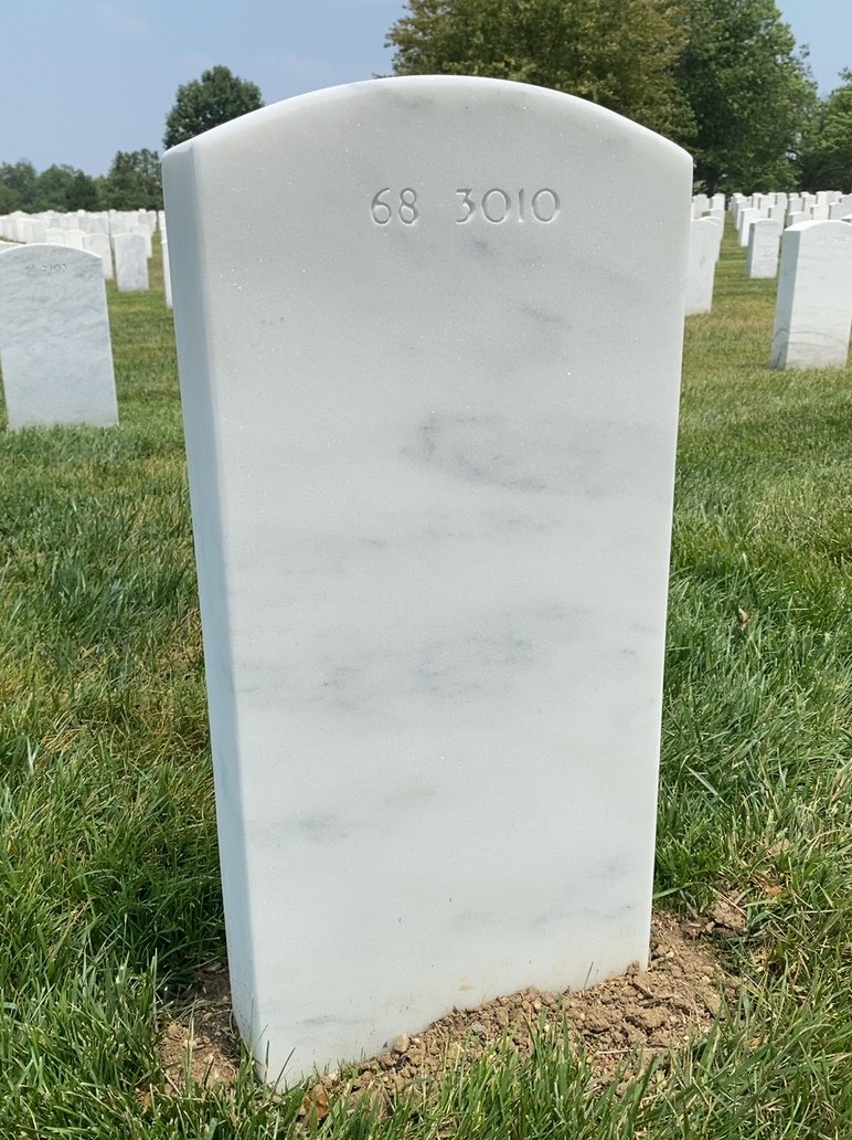 Back of headstone — William P Matthews