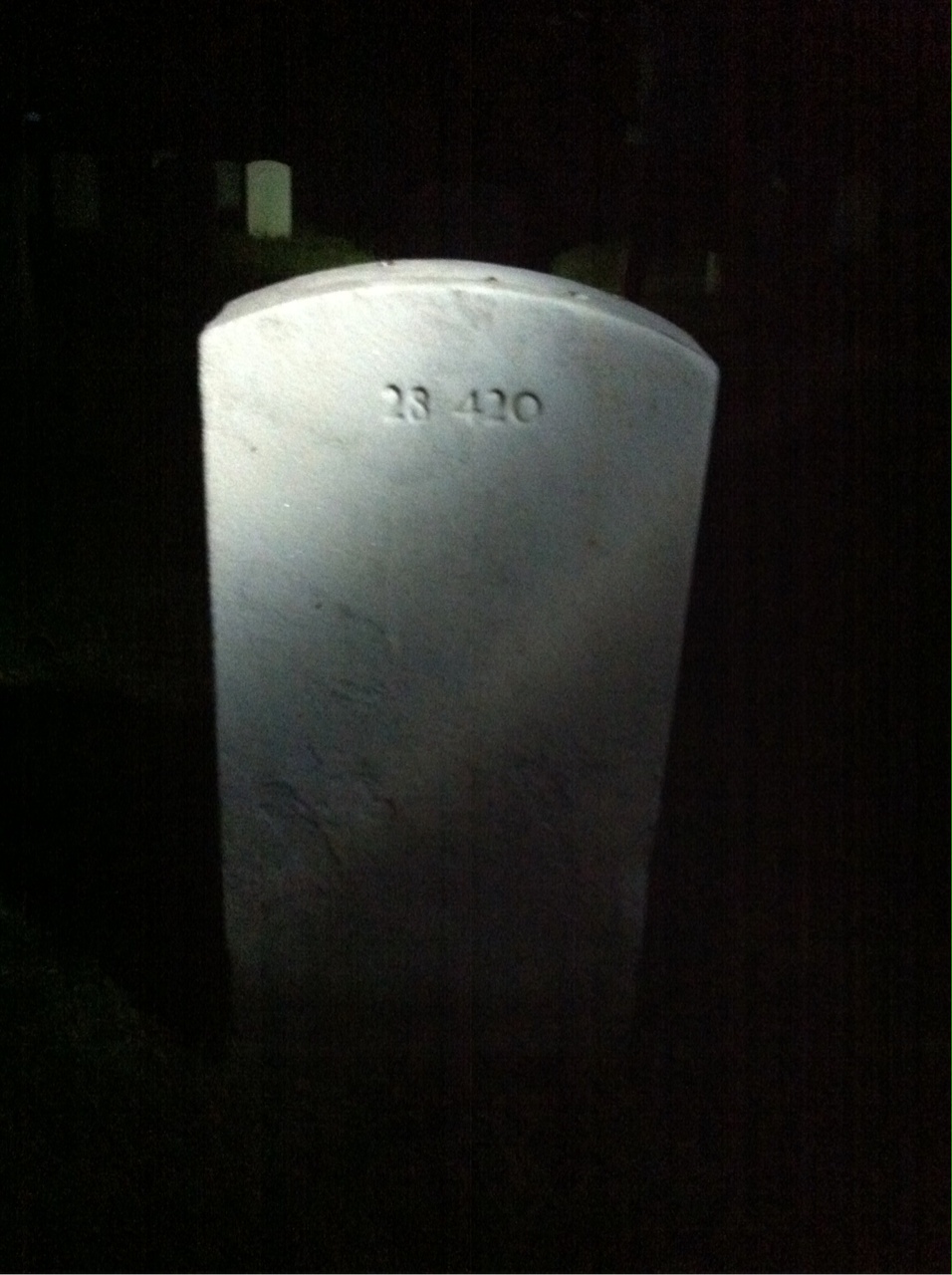 Back of headstone — Charles Adams