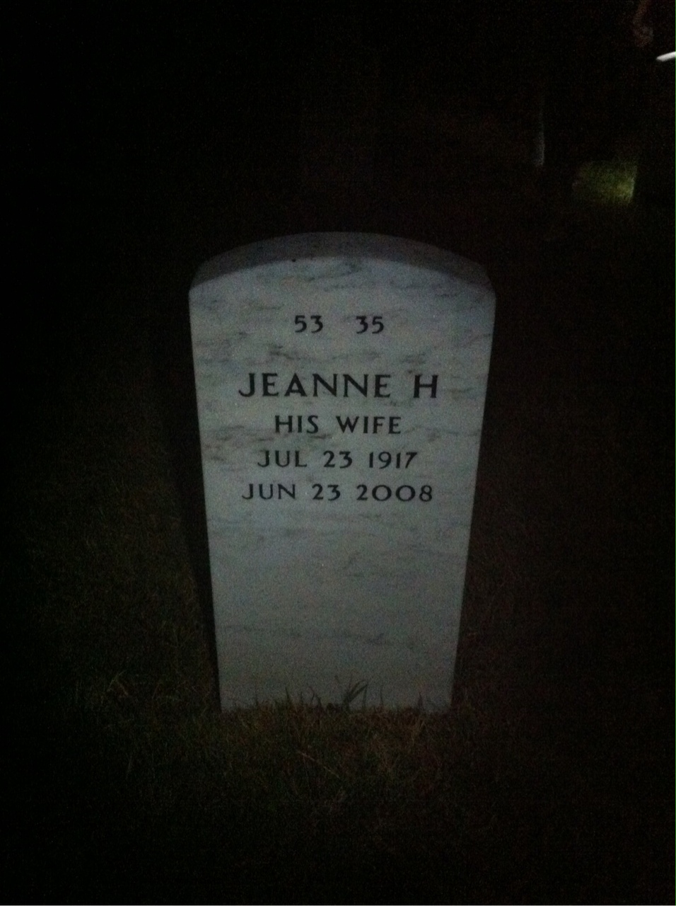 Back of headstone — Eugene Hoover