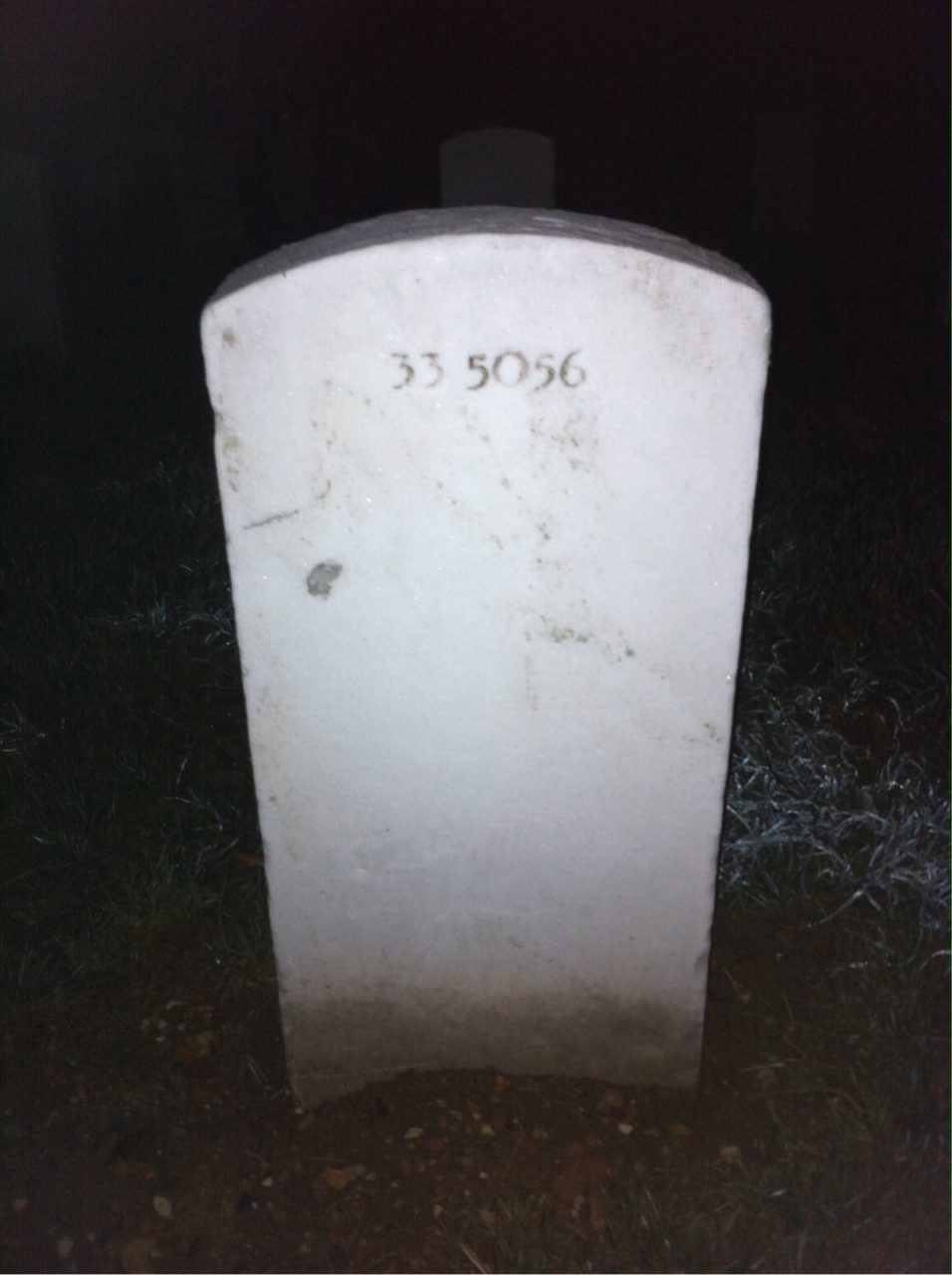 Back of headstone — Marie Baker
