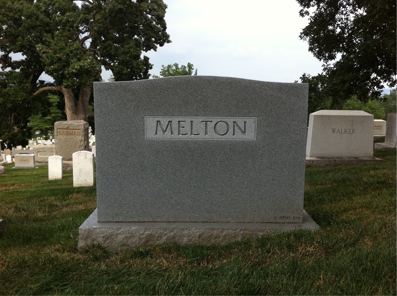Back of headstone — Charles Melton