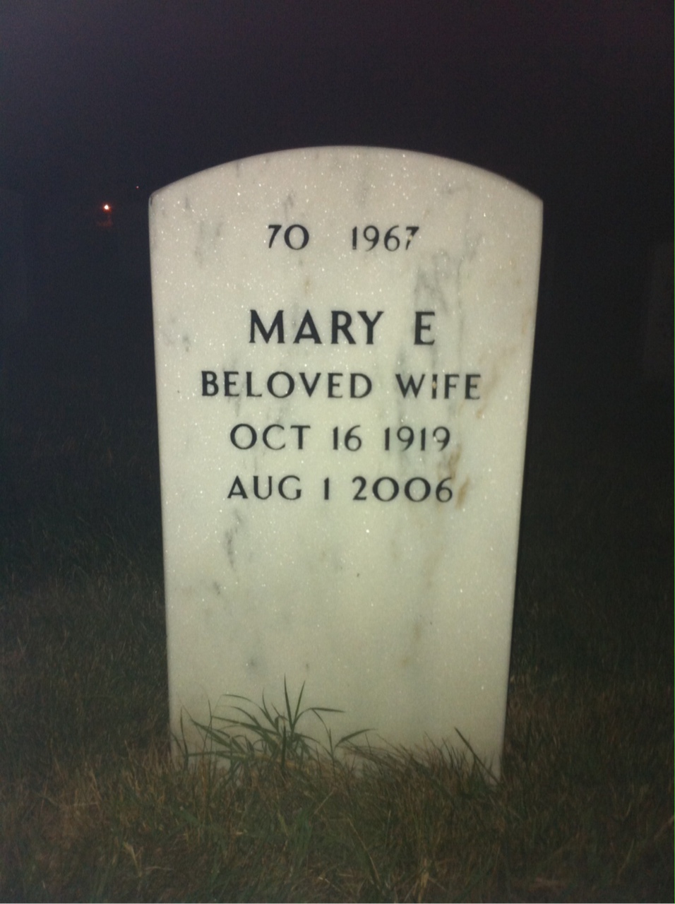 Back of headstone — Charles Fitzwater