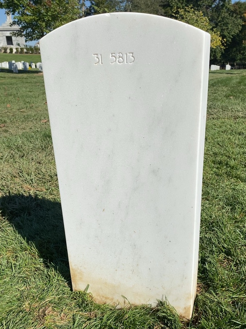 Back of headstone — Joseph Collins