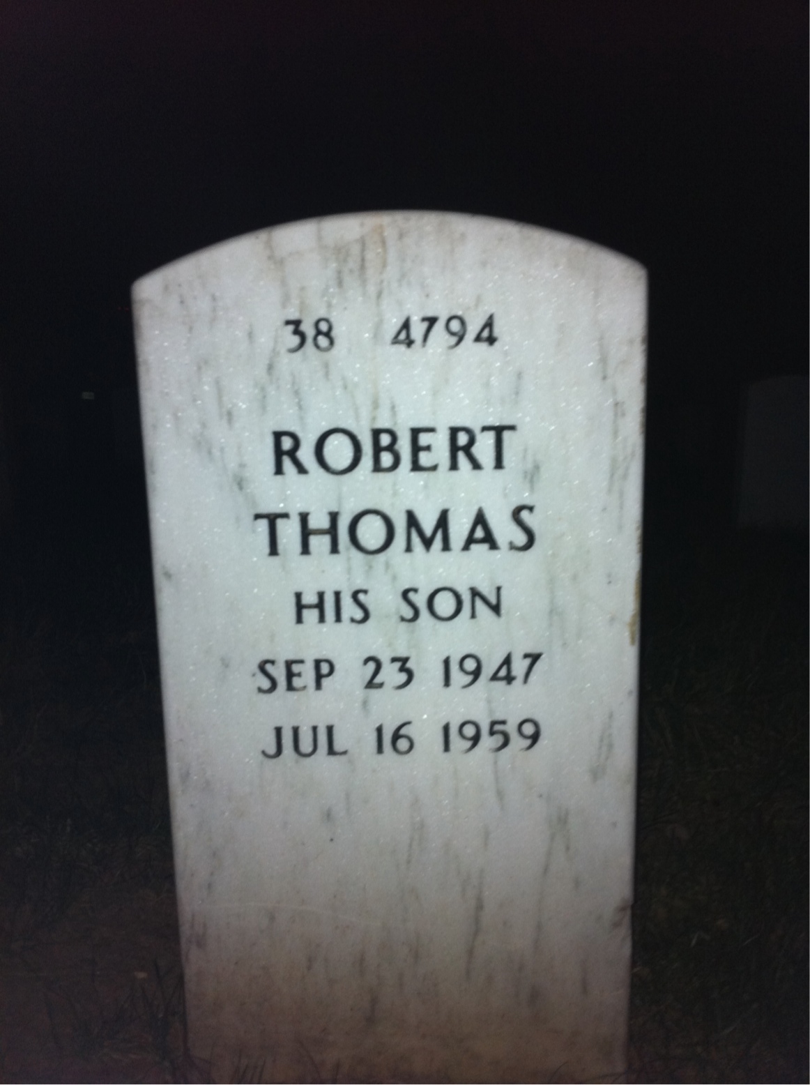Back of headstone — Victor Spruill