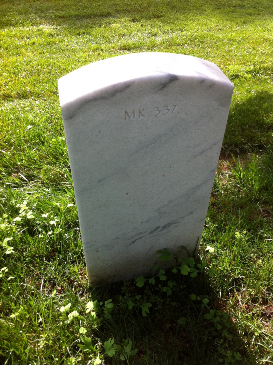Back of headstone — Warren Allen