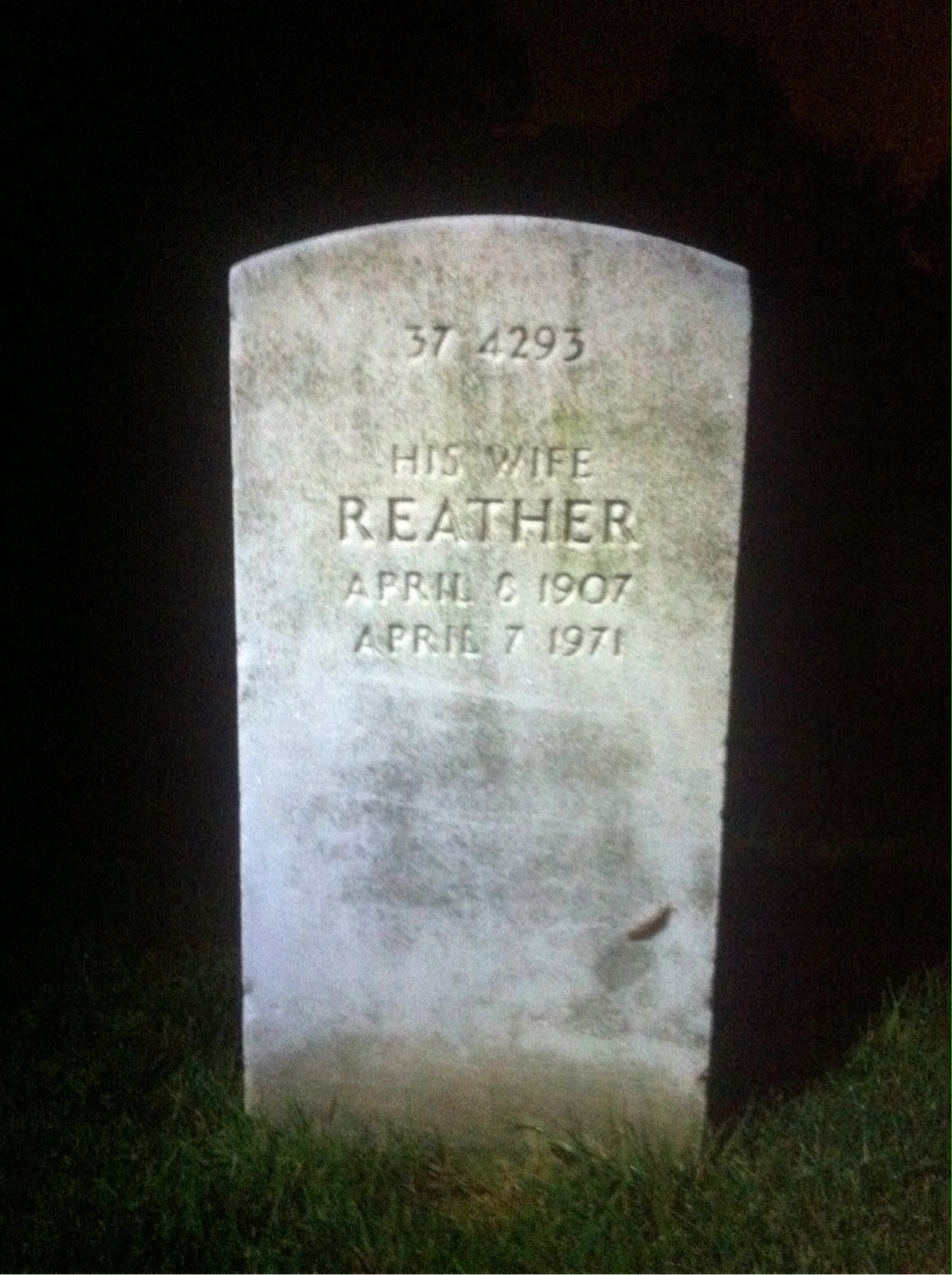 Back of headstone — John Moore