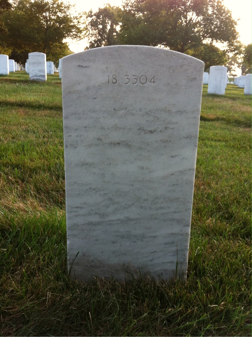 Back of headstone — Walter Bauer
