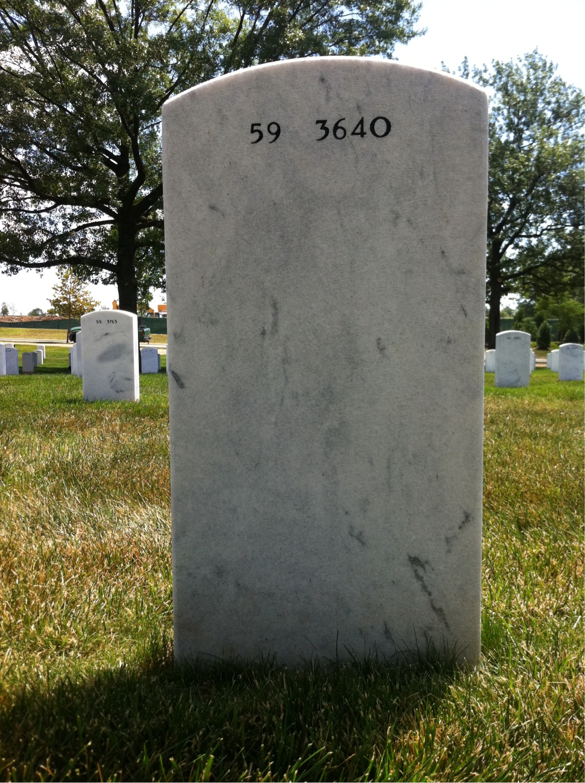 Back of headstone — Bennie Alston